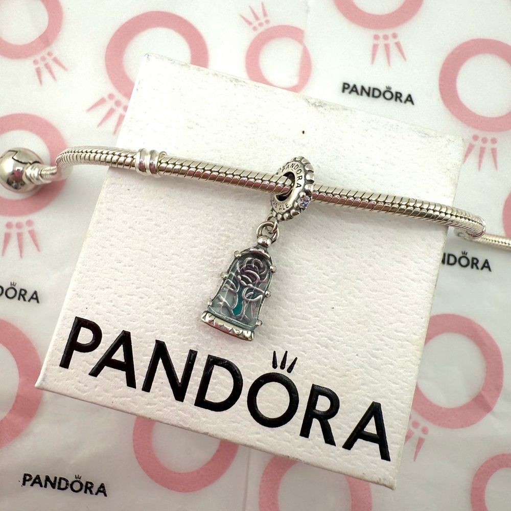 Pandora Disney Beauty And The Beast Rose Charm - image 1
